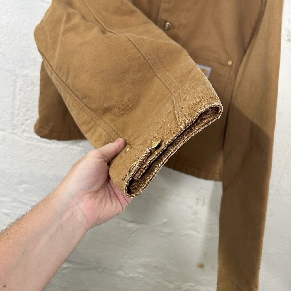 Y2K Cropped Carhartt Blanket-Lined Chore Coat “Brown” C001 - Picture 8 of 13